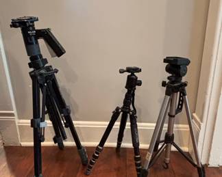 Assorted Camera Tripods (Slik AF Series, Zomei Q Series, Lightweight Aluminum)