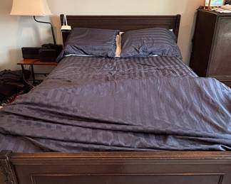 Vintage Dark Wood Bed Frame