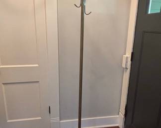 Vintage Brass Coat Rack with Circular Base