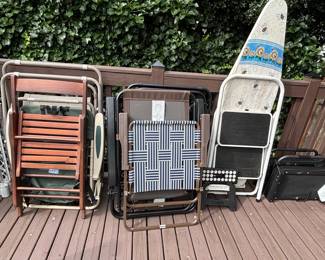 Assorted Household Folding Furniture and Utility Items