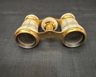 Antique French Mother-of-Pearl and Brass Opera Glasses by Lemaire Paris
