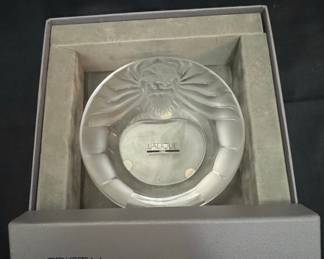 Lalique Tête de Lion Crystal Ashtray