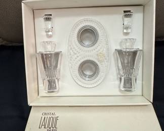Lalique Feuilles Salt and Pepper Grinder Set