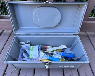 Vintage Craftsman Grey Plastic Toolbox with Tray