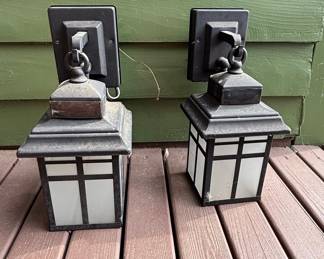 Mission-Style Outdoor Wall Lanterns (Pair)