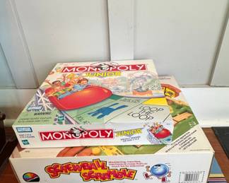 Vintage Board Game Lot: Monopoly Junior, Screwball Scramble, and Zathura