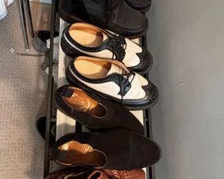 Men's Black and White Spectator Wingtip Oxfords