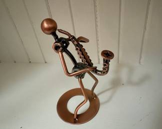 Nuts and Bolts Saxophone Player Sculpture