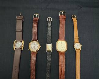 Collection of Five Vintage Quartz Wristwatches