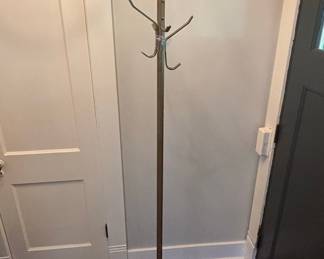 Vintage Brass Coat Rack with Circular Base