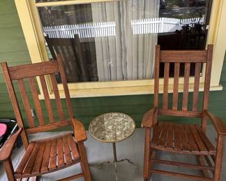Pair of Arts & Crafts Mission Oak Rocking Chairs
