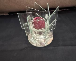Modern Art Multi-Panel Glass Floating Votive Candle Holder