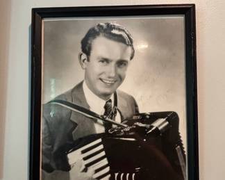 Vintage Myron Floren Autographed Promotional Photograph with Personal Management Information