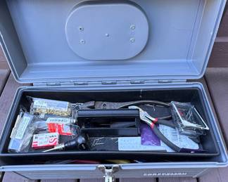 Vintage Craftsman Grey Plastic Toolbox with Tray