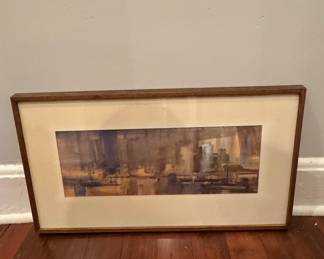 Abstract Harbor Scene Watercolor Painting by Anthony Thorn