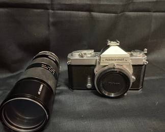 Nikkormat FTN 35mm SLR Camera with Tamron SP Tele-Macro Lens