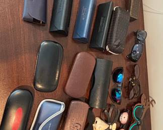 Mixed Lot of Vintage Eyeglass Cases and Novelty Eyewear including Sergio Tacchini and LensCrafters