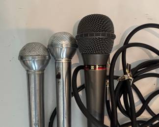 Vintage Philmore, Sony F-50C, and RP-VK11 Dynamic Microphones