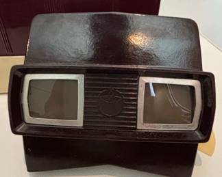 Vintage Sawyer's View-Master Model C Viewer and Bakelite Storage Library with Reels