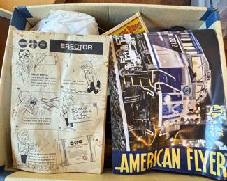 Vintage A.C. Gilbert American Flyer S-Gauge Train Collection & Erector Set