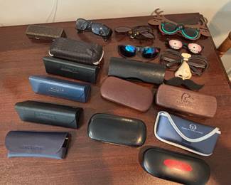 Mixed Lot of Vintage Eyeglass Cases and Novelty Eyewear including Sergio Tacchini and LensCrafters