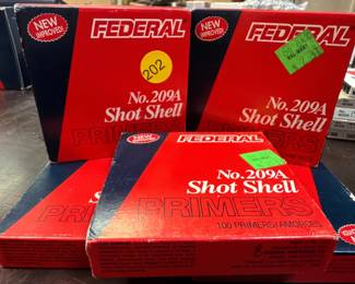  (5) SMALL BOXES OF NO 209A SHOT SHELL PRIMERS