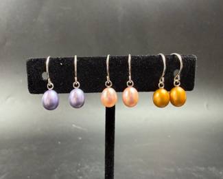 Sterling silver and freshwater pearl earrings
