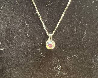 Sterling and moissonite necklace