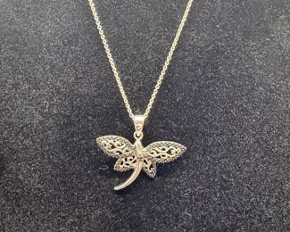 Sterling silver dragonfly necklace