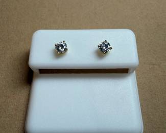 Sterling silver and moissonite earrings