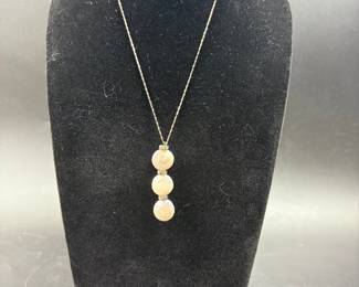 Sterling silver and pearl necklace