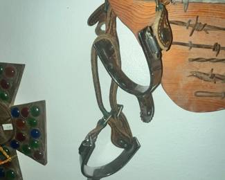 PAIR OF CROCKETT RENALDE SPURS w/ LEATHERS