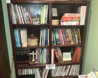LARGE ROOM DIVIDER FULL OF BOOKS & MORE