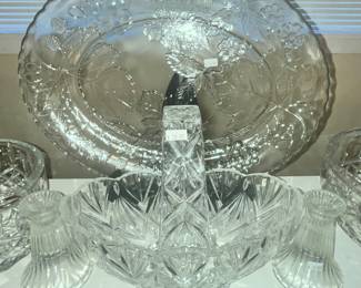LARGE PLATTER & COMPOTE w/ HANDLE