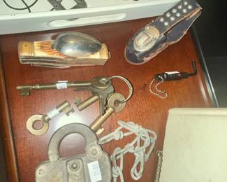 RAILROAD LOCK, OLD KEYS & MORE