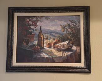 Large Framed Tuscan Vineyard Wall Art – 41” x 51”