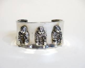 Three-Figure Storyteller Cuff Bracelet