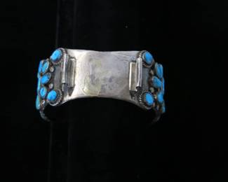 Francis M. Begay Turquoise Cluster Watch Cuff