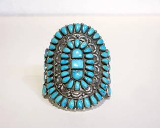 &E Wilson Navajo Turquoise Cluster Cuff