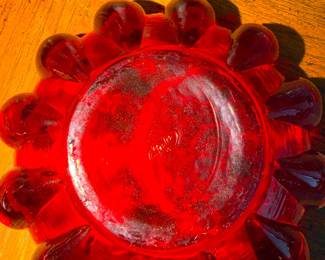 Fenton ruby glass dish $22