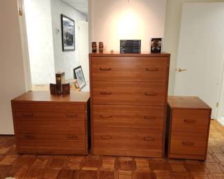 3 MCM file cabinets, all finished all 4 sides