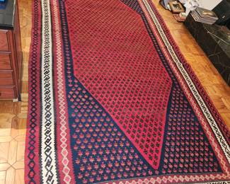 Basement office area rug. 100% wool. 12'10" x 6'4"