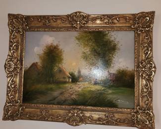Main floor artwork, oil on canvas by Arthur Edwin Bracy