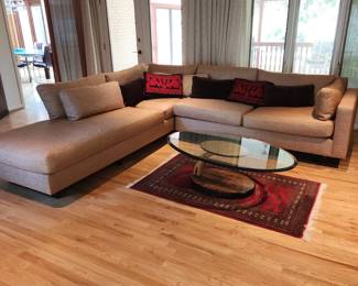 Thayer Coggin LAX Sectional Sofa. (chaise side) 108 x 118" x 38" deep