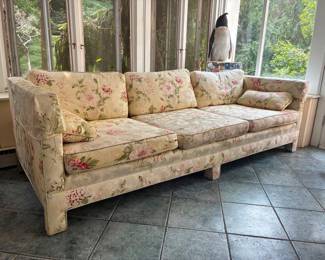 Floral couch and two matching chairs