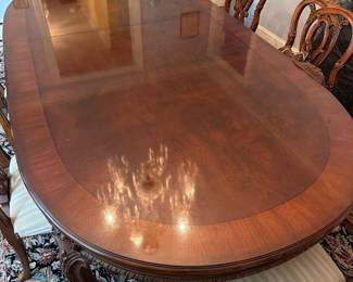 Karges table and 6 chairs, leaves with original pads