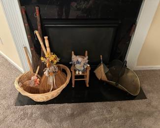 Brass Log Holder - Handmade Broom Decor