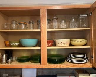 Pyrex - Glass Jars - Plates