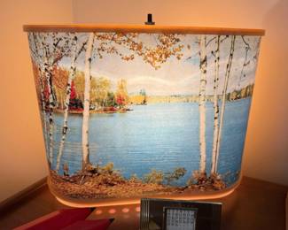 MCM HELMSCENE ELECTRIC LAMP SERENE AUTUMNAL LAKESIDE SCENE