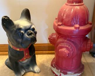 CONCRETE DOG & FIRE HYDRANT 